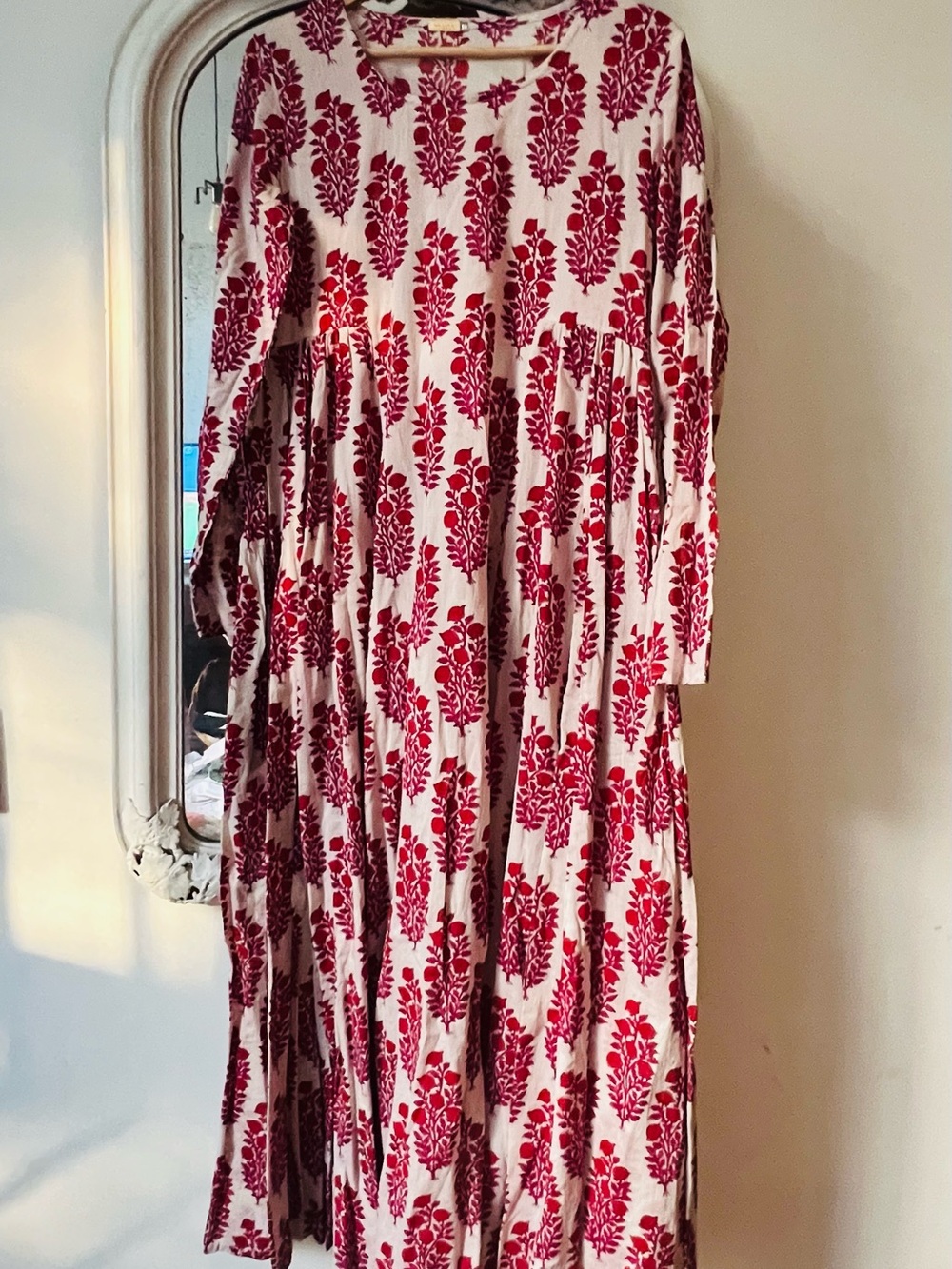 Matta Red and Pink Floral Print Dress